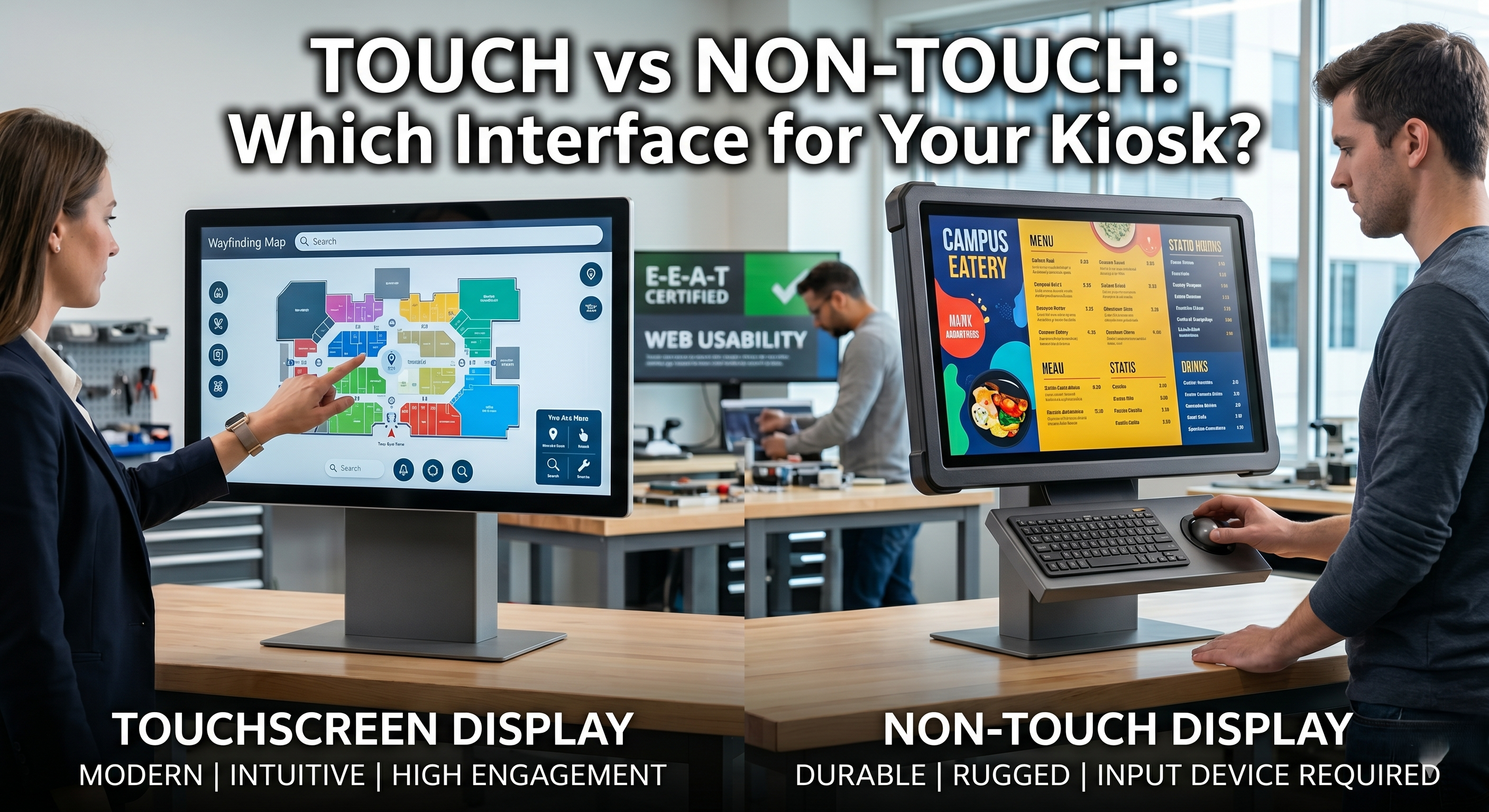 Touchscreen vs. Non-Touch Displays: Which is Best for Your Kiosk?