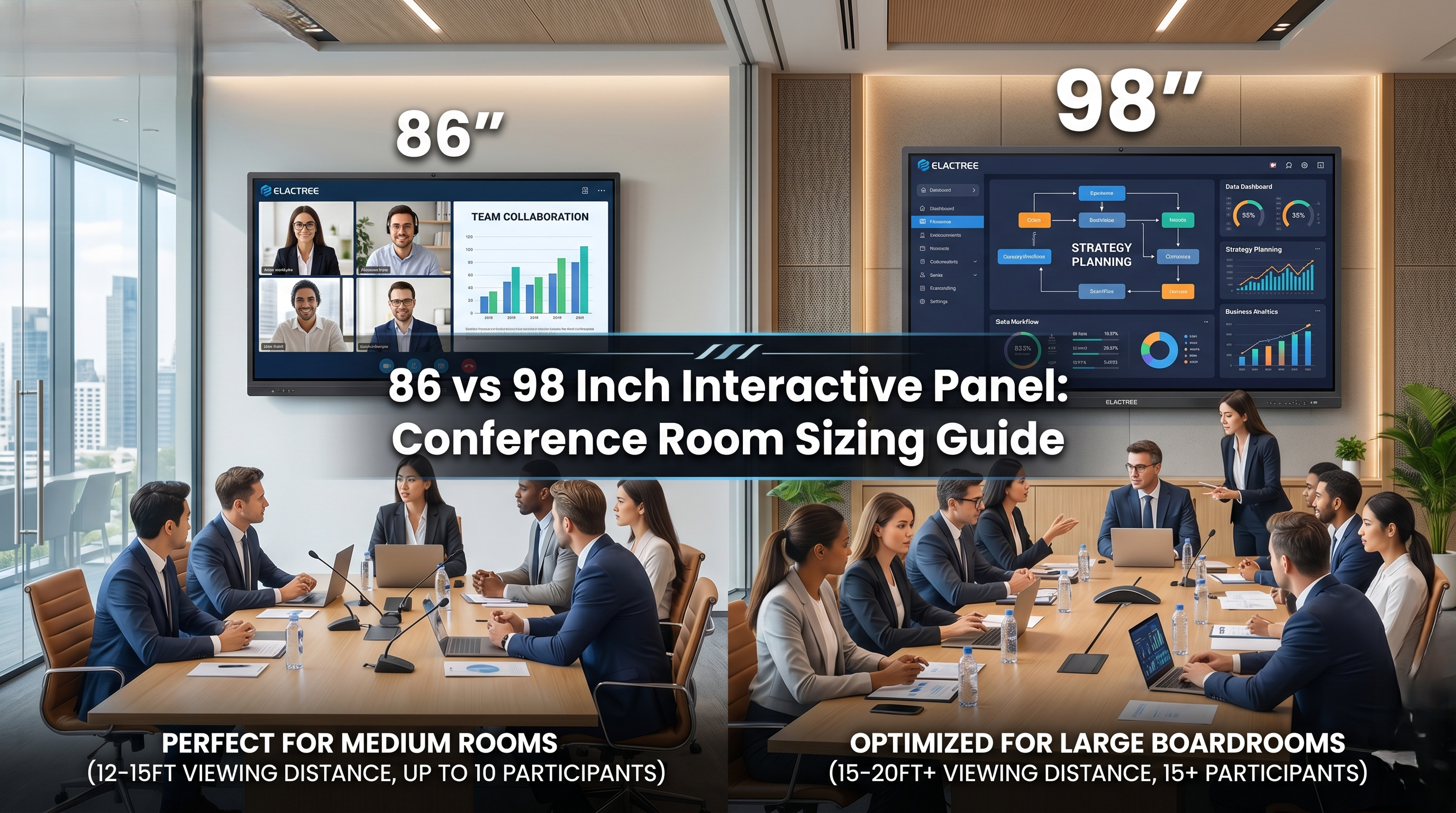 86 vs 98 Inch Interactive Panel: Conference Room Sizing Guide