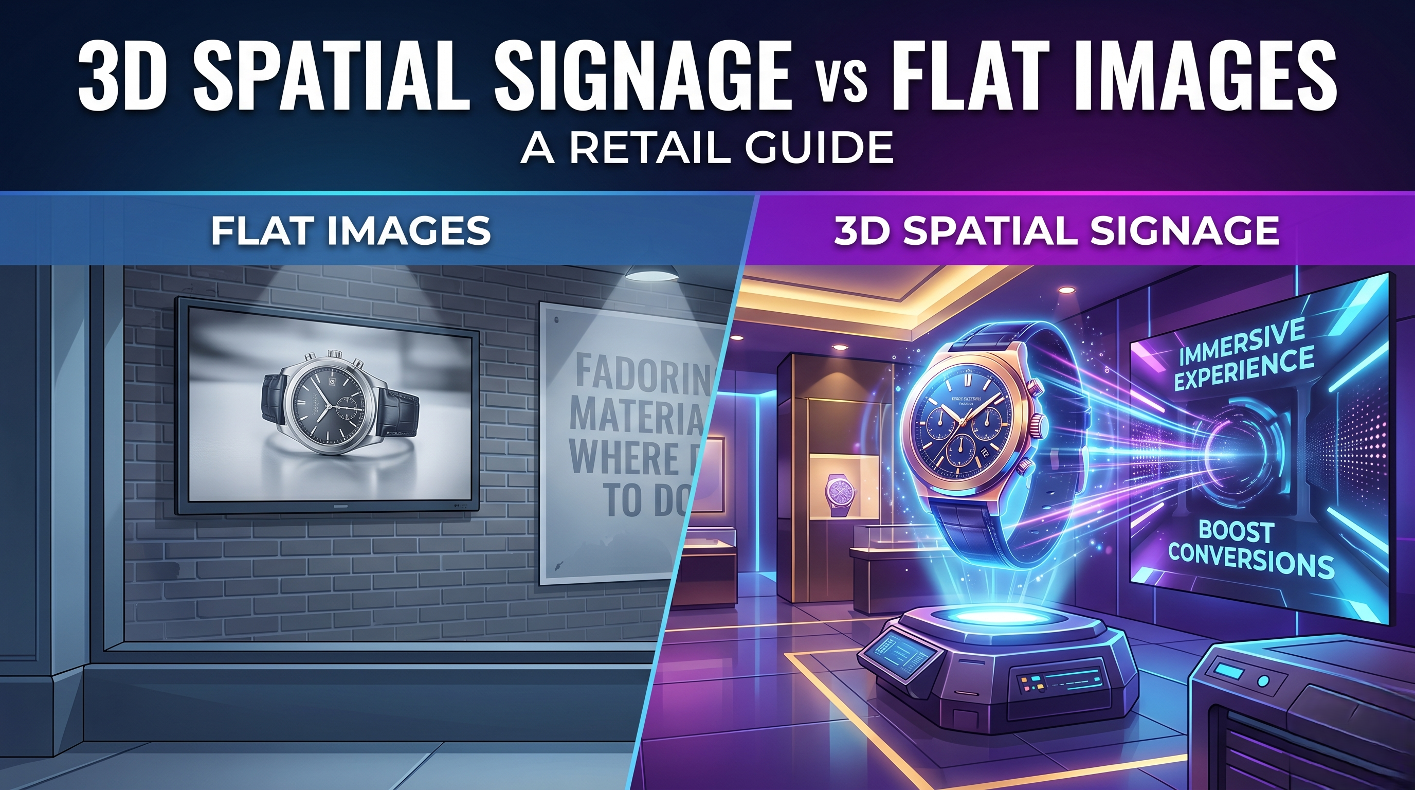 3D Spatial Signage vs Flat Images: A Retail Guide