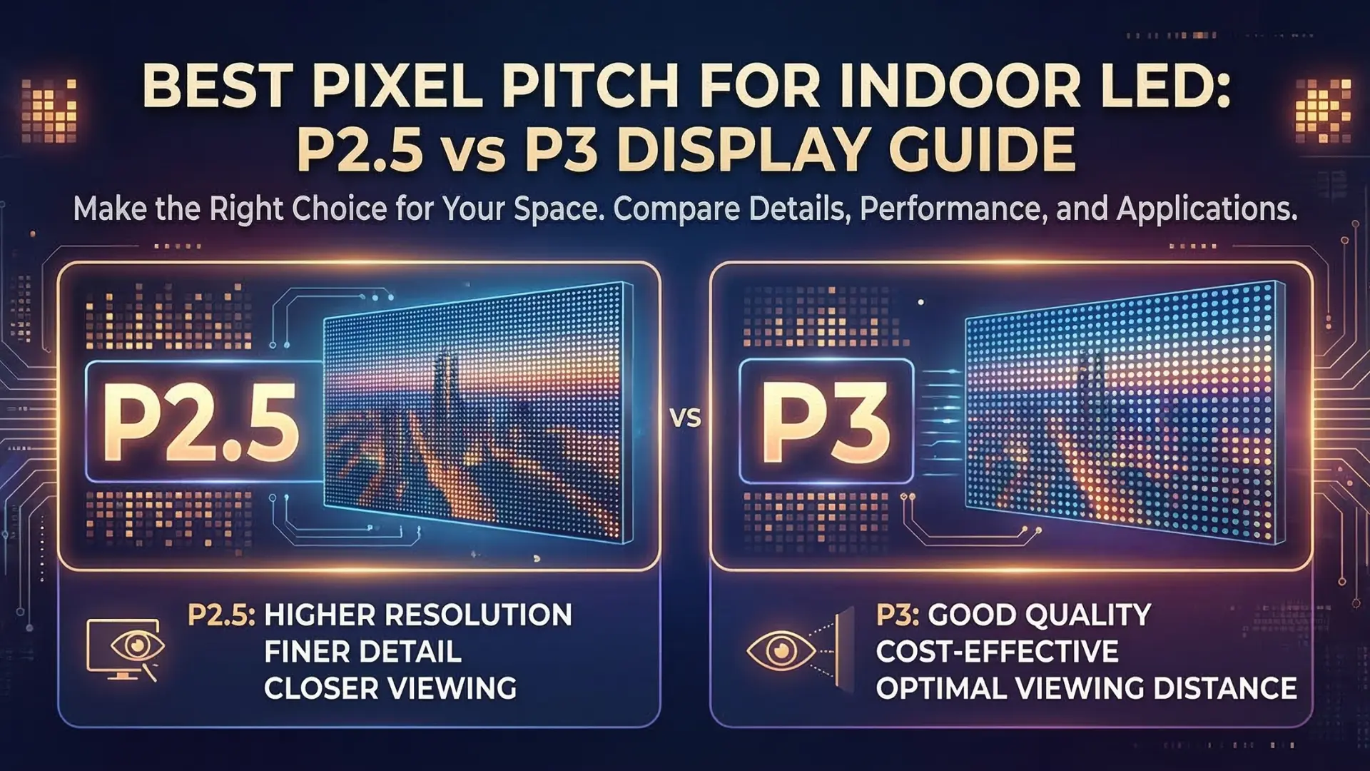 Best Pixel Pitch for Indoor LED: P2.5 vs P3 Display Guide