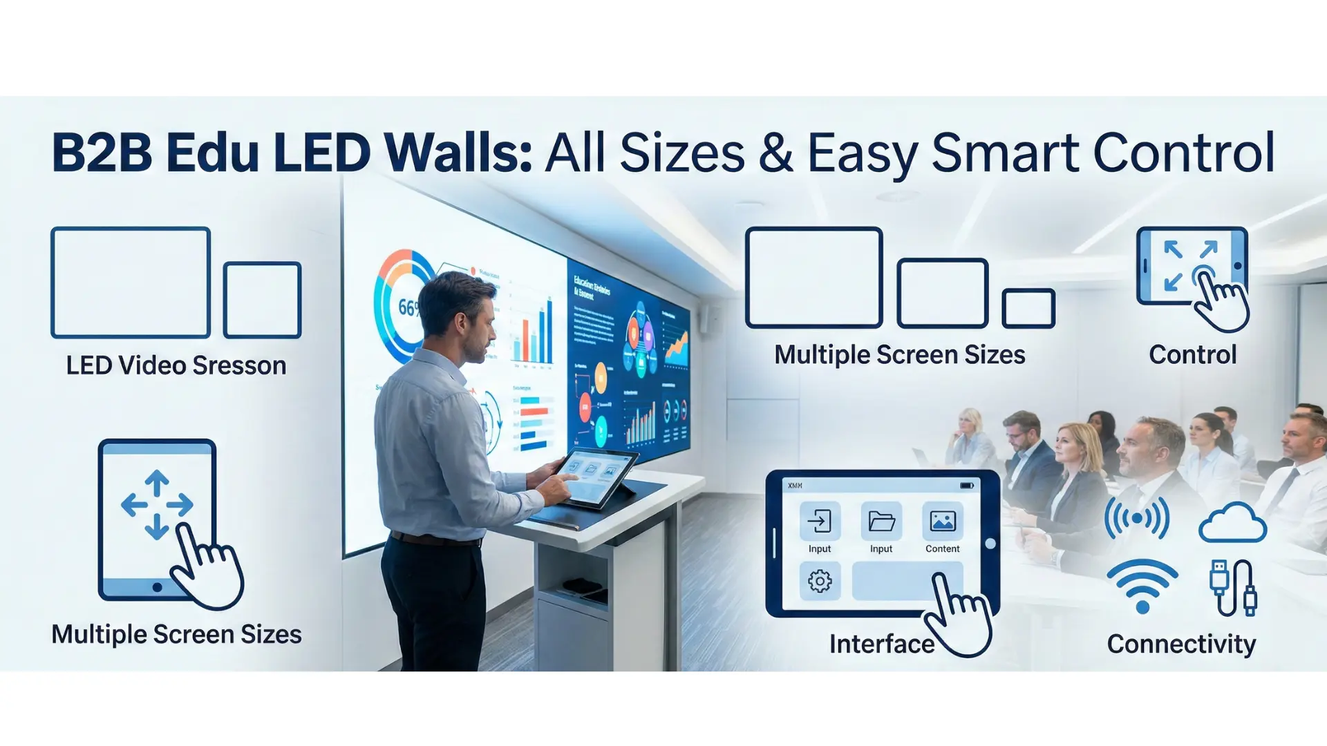 B2B Edu LED Walls: All Sizes &amp; Easy Smart Control