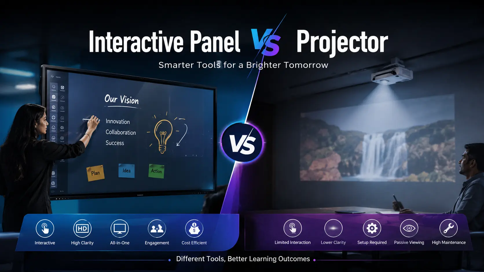 Interactive Panel vs Projector: Which Is Better for Schools & Offices in India