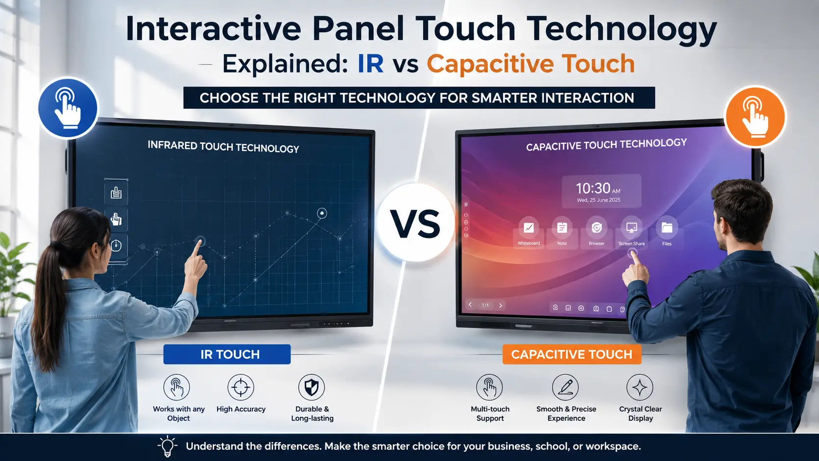 Interactive Panel Touch Technology: IR vs Capacitive Touch