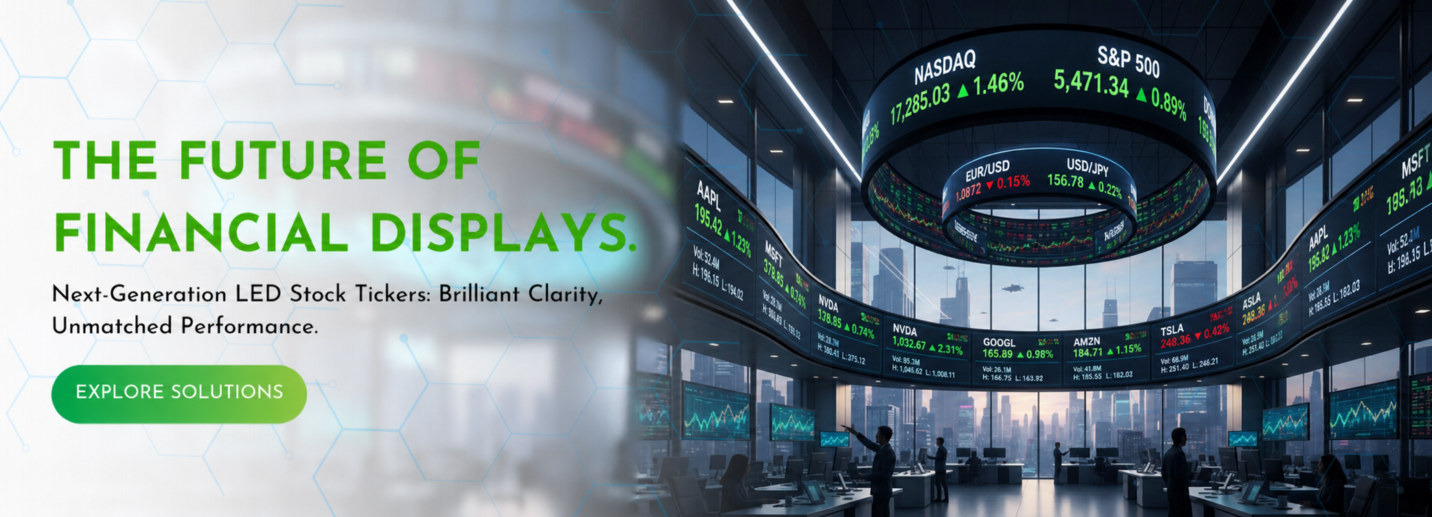 Buy LED Stock Market Tickers | Real-Time Displays | Elactree